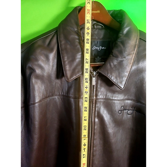 Sean John Leather Jacket XXL Brown Quilted Lined Zip Front Logo NWT Y2K fashion - Picture 7 of 15